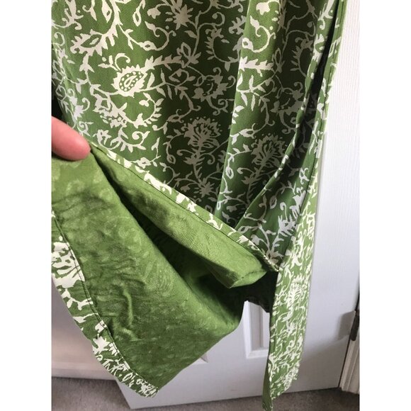 Vtg Soft Surroundings Maxi Dress Kaftan Green White Abstract Pattern Embellished - Picture 10 of 10